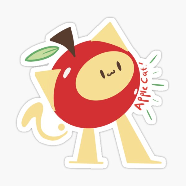 Item preview, AppleCat Sticker designed and sold by LuhLuhLawrencee.