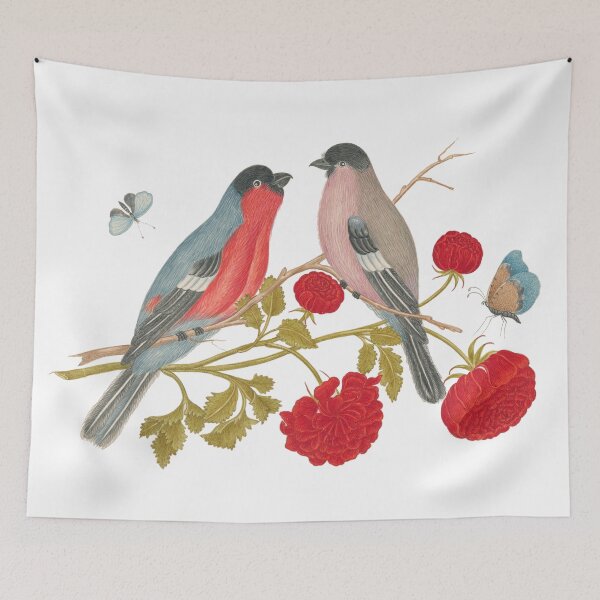 Item preview, Winged Harmony: Two Little Birds among Red Roses designed and sold by Mahilis.