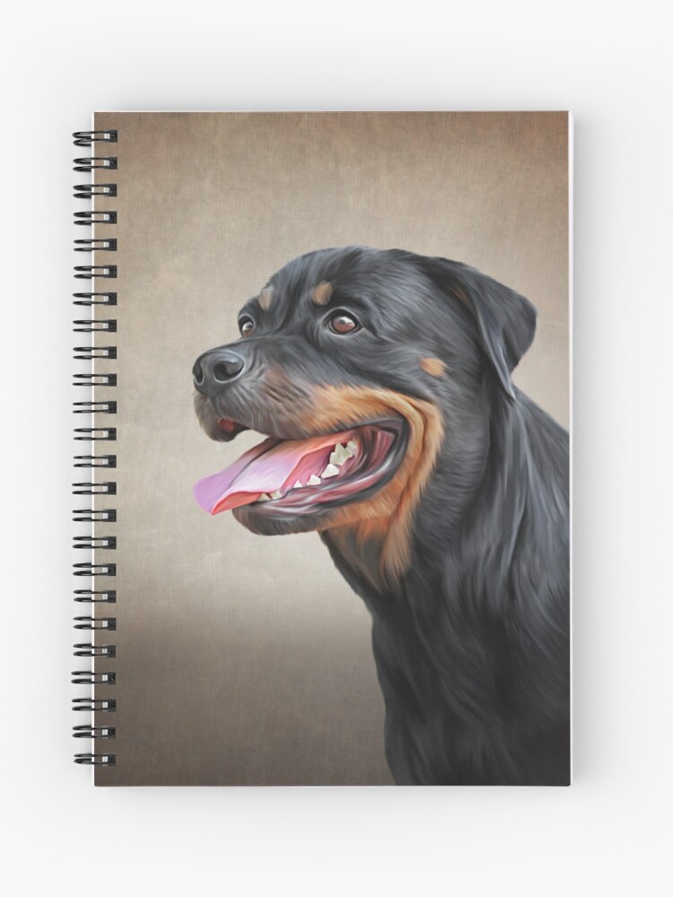 Cuaderno de espiral «Dibujo del perro rottweiler» de bonidog | Redbubble
