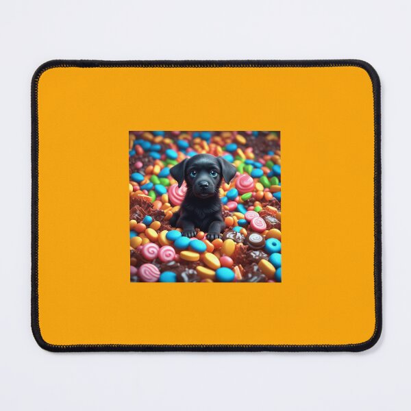 Item preview, Black puppy in a pile of candy designed and sold by winter156.