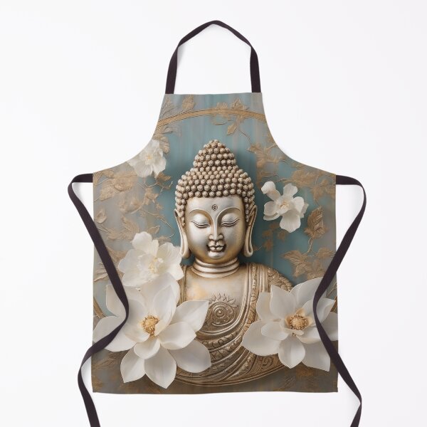 Item preview, Buddha with gold and white flowers designed and sold by DreamyDaisy.