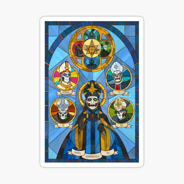 Ghost Band Papas Stained Glass Window Art Sticker