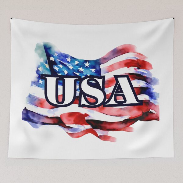 Item preview, USA #2 with a watercolor flag background designed and sold by AmericaFreedom.