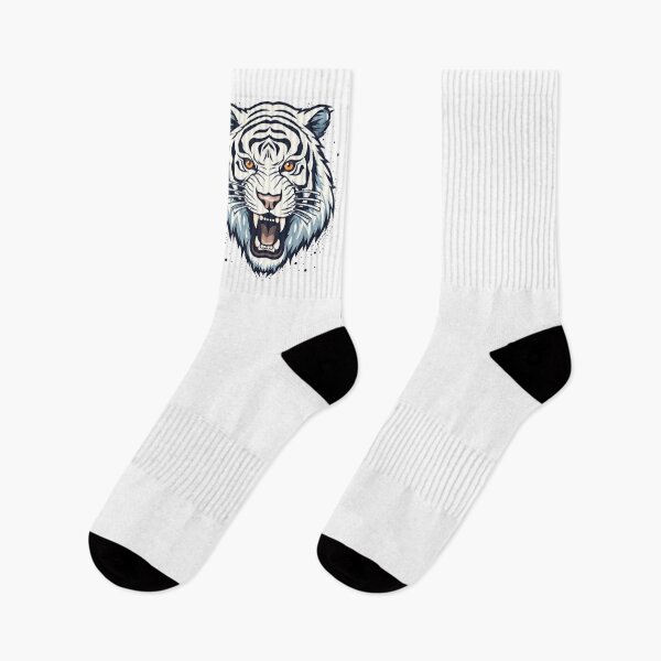Item preview, Artistic Style Cartoon White Tiger Painting Drawing Logo Sticker, wall arts, Art Prints and More designed and sold by Kevin Lou.