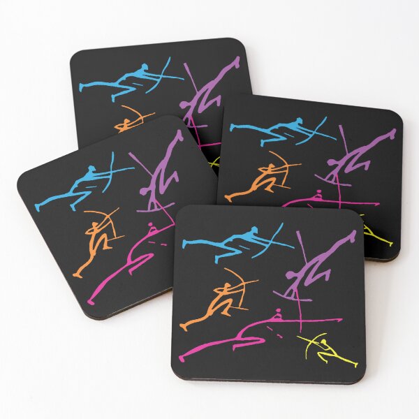 Item preview, 80s colors Bowmen Minimalist Paleolithic Cave Art Bow Fight designed and sold by pelagio.