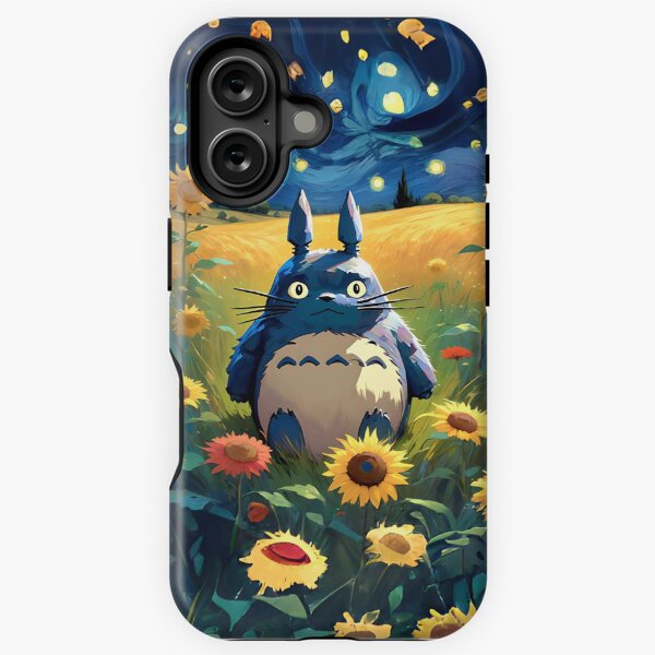 Vista previa del artículo con la obra «Totoro en un campo de girasoles con fondo de noche estrellada», diseñado y vendido por karpark.