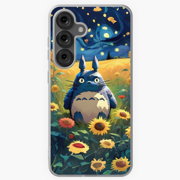 Item preview, Totoro in a Sunflower Field with Starry Night Background designed and sold by karpark.