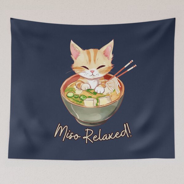 Item preview, Miso Relaxed Kawaii Cat designed and sold by Journey-North.