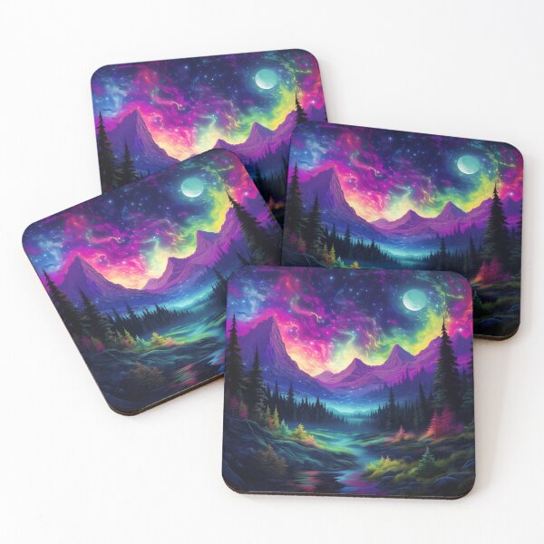 Item preview, Blacklight Style Mountain and Valley with Mystical Skies designed and sold by Matt's Artificial Nature.