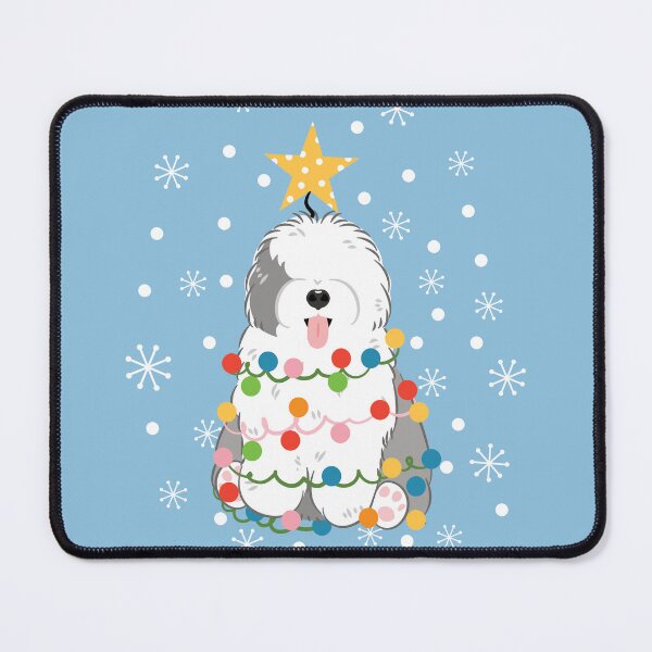 Item preview, Old English Sheepdog Christmas Tree 2 designed and sold by Lulupainting.