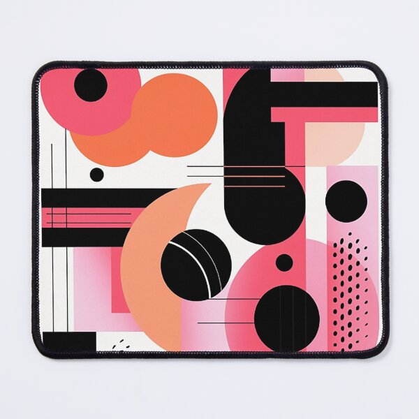 Artikelvorschau, Lebhafte abstrakte geometrische Fusion in Schwarz und Rosa entworfen und verkauft von PaintbrushPlace.