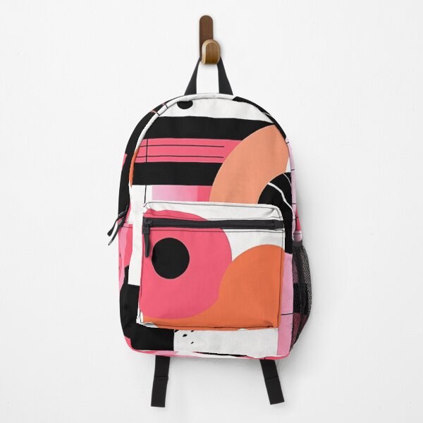Item preview, Vibrant Black & Pink Abstract Geometric Fusion designed and sold by PaintbrushPlace.