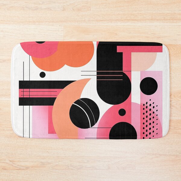 Item preview, Vibrant Black & Pink Abstract Geometric Fusion designed and sold by PaintbrushPlace.