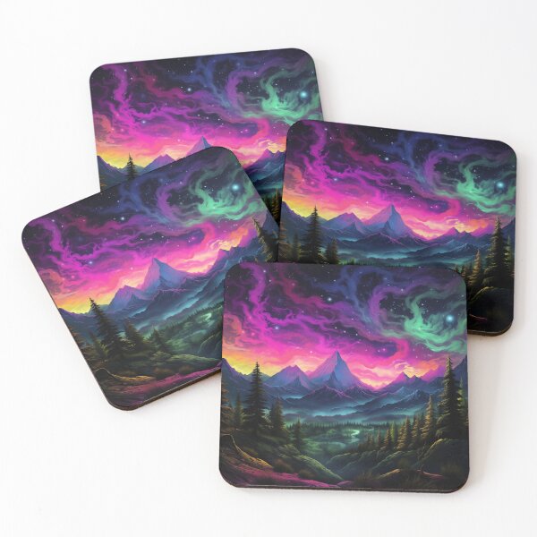 Item preview, Blacklight Style Bioluminescent Mountains and Heavens designed and sold by Matt's Artificial Nature.