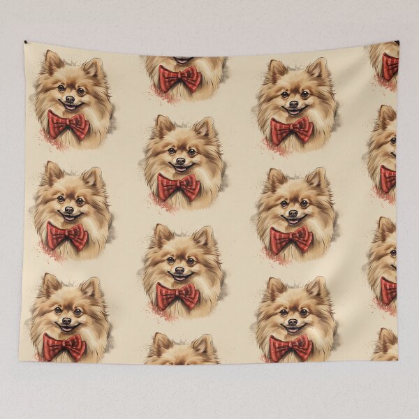 Artikelvorschau, Pomeranian Christmas Plaid Watercolor entworfen und verkauft von rafaeltto.