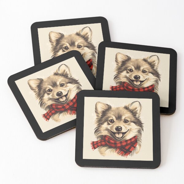 Item preview, Pomsky Christmas Plaid Watercolor designed and sold by rafaeltto.