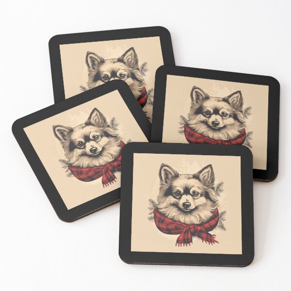 Item preview, Pomsky Christmas Plaid Watercolor designed and sold by rafaeltto.