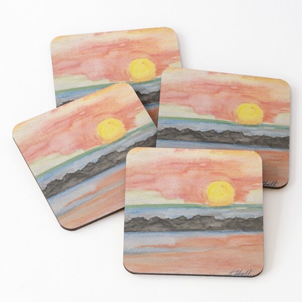 Item preview, Block Island Sunset Watercolor Painting designed and sold by LindenTreeGifts.