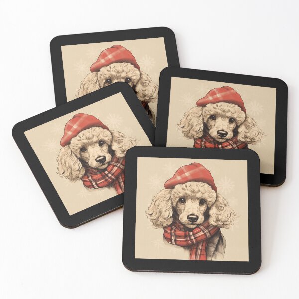Item preview, Poodle Christmas Plaid Watercolor designed and sold by rafaeltto.