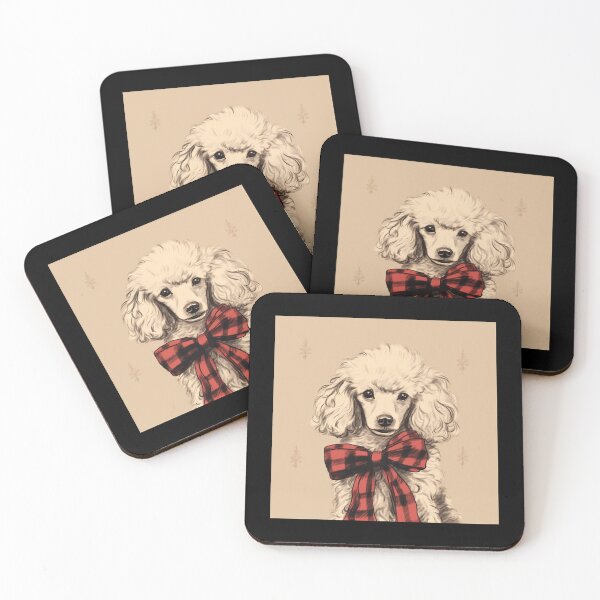 Item preview, Poodle Christmas Plaid Watercolor designed and sold by rafaeltto.