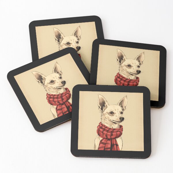 Item preview, Portuguese Podengo Pequeno Christmas Plaid Watercolor designed and sold by rafaeltto.