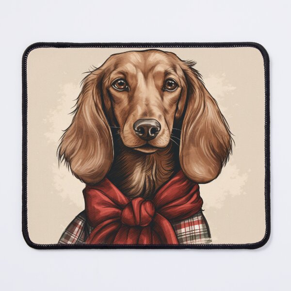 Item preview, Red Dachshund Christmas Plaid Watercolor designed and sold by rafaeltto.