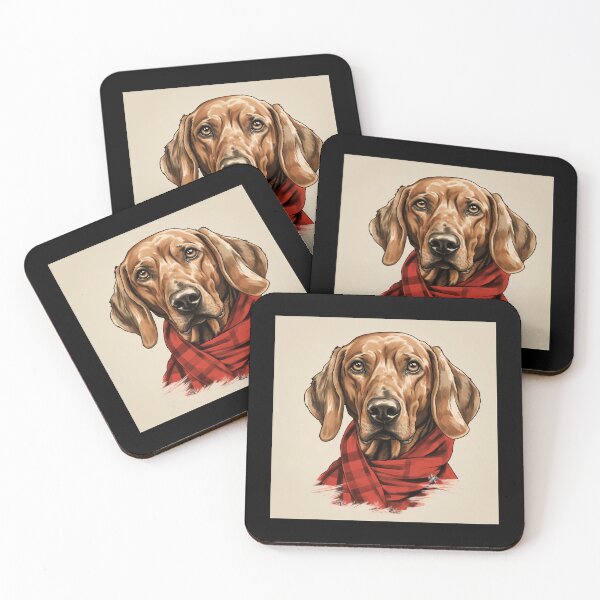 Item preview, Redbone Coonhound Christmas Plaid Watercolor designed and sold by rafaeltto.