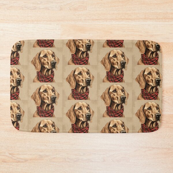 Item preview, Redbone Coonhound Christmas Plaid Watercolor designed and sold by rafaeltto.