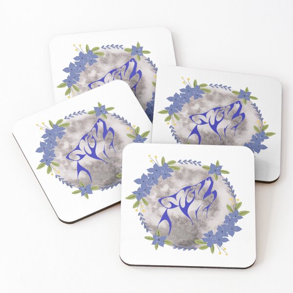 Item preview, blue wolfdog with flowers designed and sold by ichirochen.
