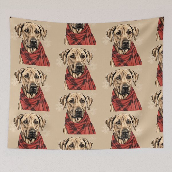 Item preview, Rhodesian Ridgeback Christmas Plaid Watercolor designed and sold by rafaeltto.