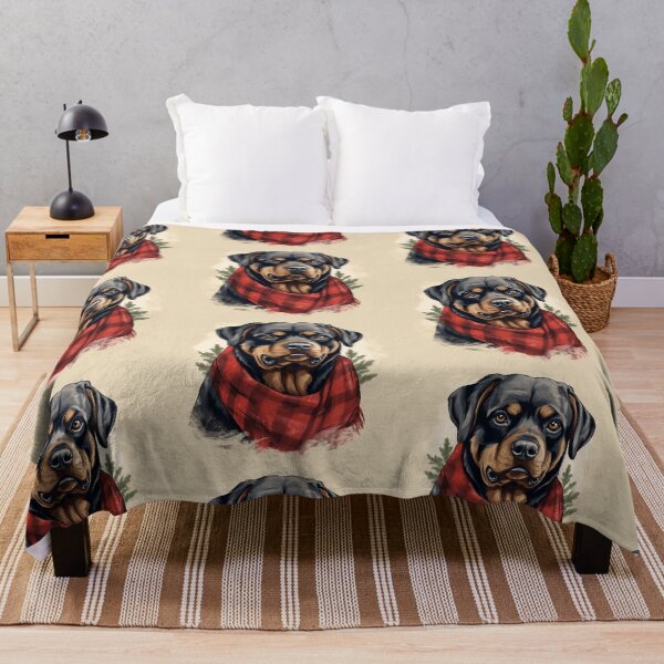 Item preview, Rottweiler Christmas Plaid Watercolor designed and sold by rafaeltto.