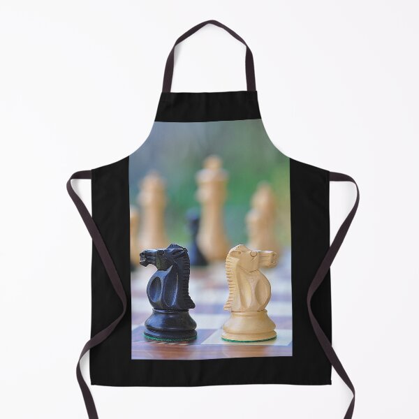 Item preview, Black and White Knight Horse chess pieces - staunton design designed and sold by IPPhotography.