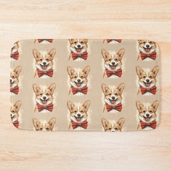 Artikelvorschau, Sabtle White Corgi Christmas Plaid Watercolor entworfen und verkauft von rafaeltto.