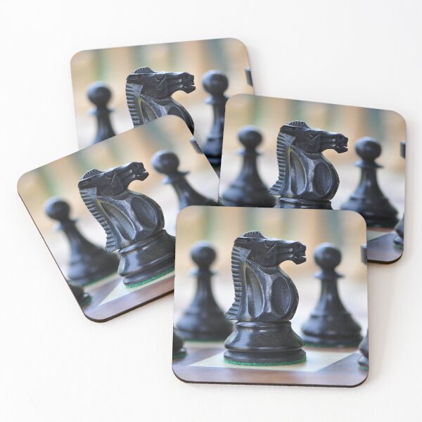 Item preview, Black Horse Knight, Bishop, castle and pawns from Chess  designed and sold by IPPhotography.