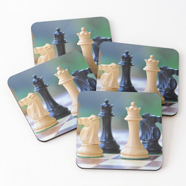 Item preview, Queesn and Horses - Staunton Black and White Chess pieces designed and sold by IPPhotography.
