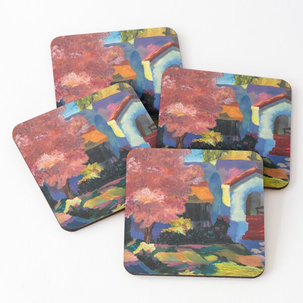 Item preview, Sunny Evening in the Yard Acrylic Painting designed and sold by LindenTreeGifts.