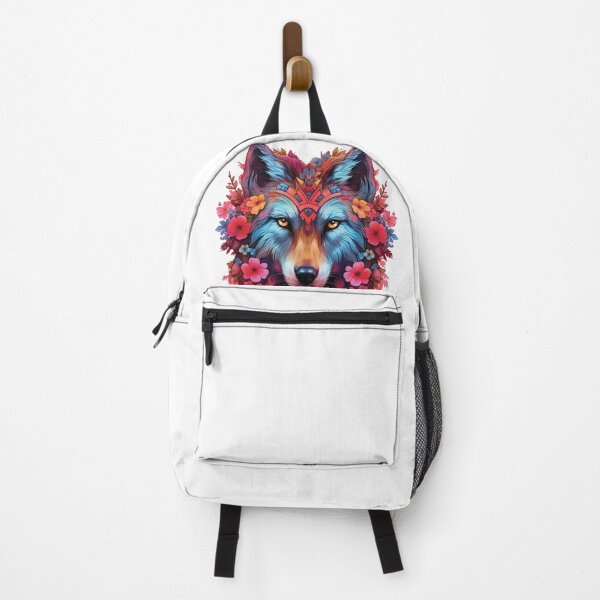 Item preview, Colorful Wolf With Flowers designed and sold by World Of  Designs.