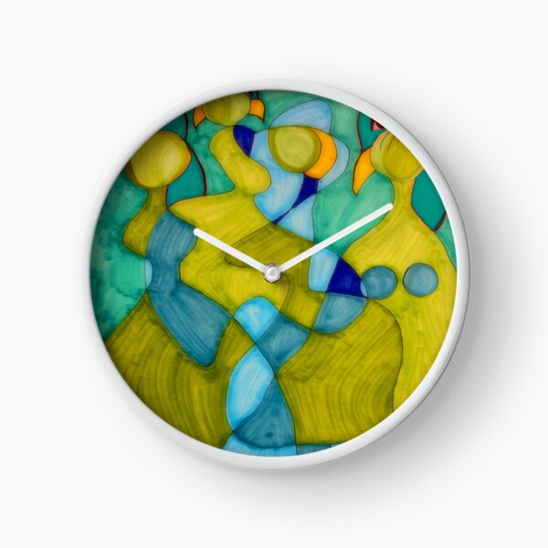 Green Birds and Women Clock