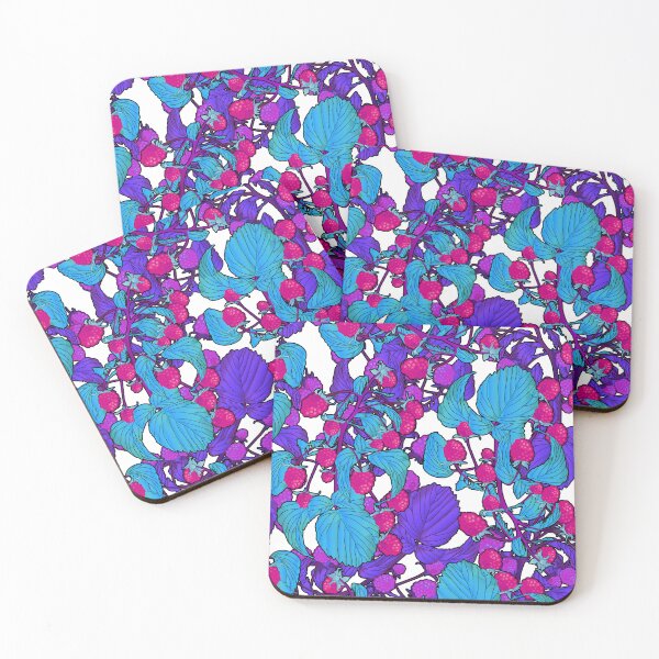 Item preview, Busy Berry Print (cool tones on white) designed and sold by BeJolley.