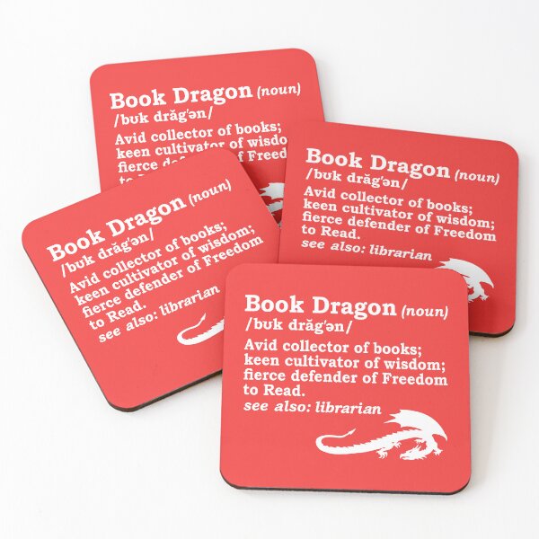 Artikelvorschau, Buch-Drachen-Definition in Weiß entworfen und verkauft von LibraryFriends.