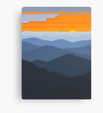 "Orange Sunset over the Ridges" 123 Canvas Print