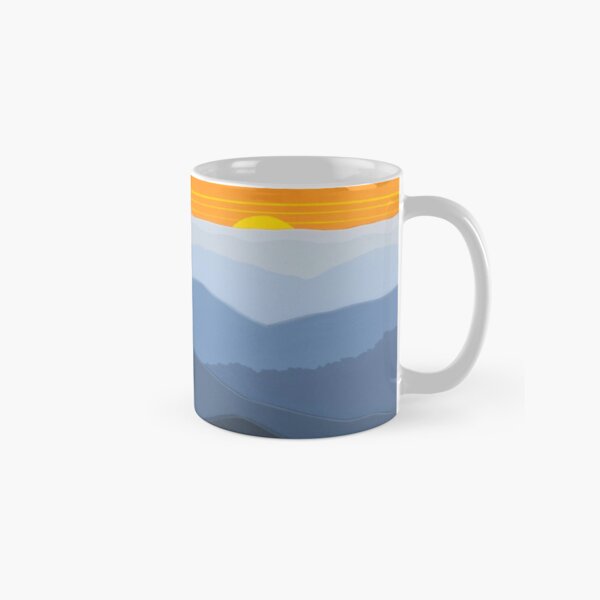 "Orange Sunset over the Ridges" 123 Classic Mug
