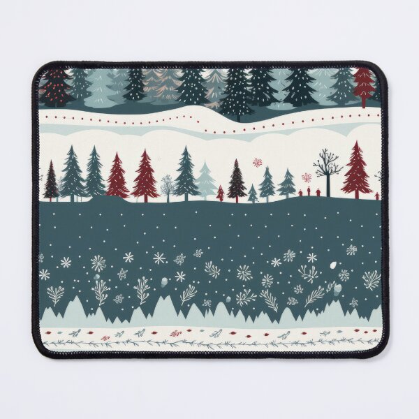 Item preview, Winter clipart: snowy scene, fir trees and snowflakes designed and sold by cosmodificated.