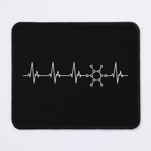 Item preview, Chemical Molecule Heartbeat EKG Pulse Line minimal outline design for Chemistry Lovers! I Love Science! designed and sold by venomousvector.