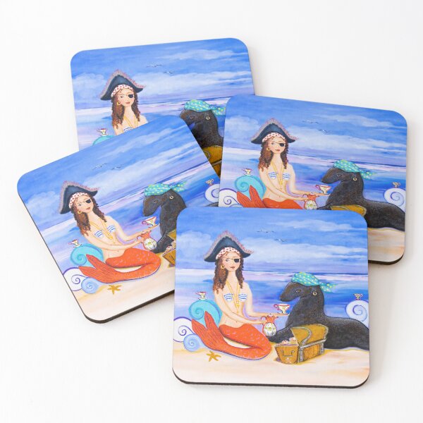 Item preview, Mermaid Pirate having tea with sealion designed and sold by Theresa LaBrecque.