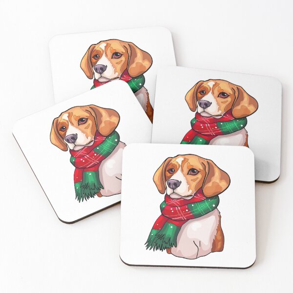 Item preview, Smiling hound dog in winter clothes. Winston Art Print designed and sold by Anastasiia Yurevych.