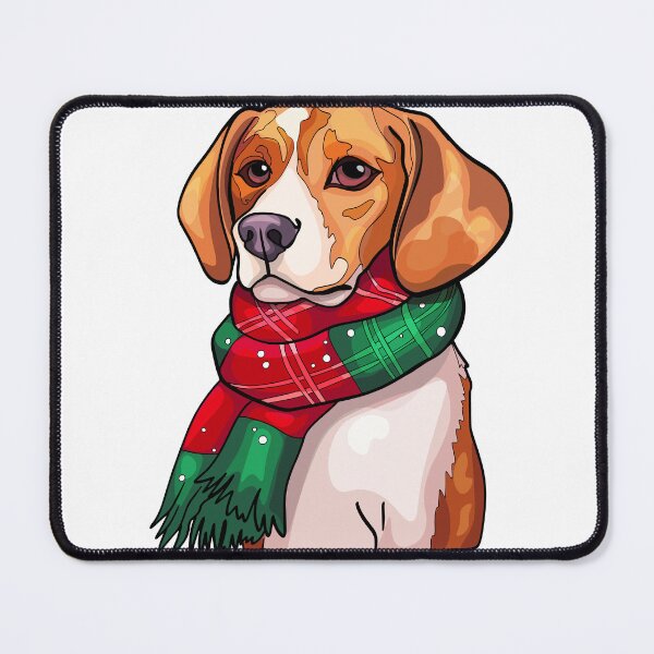Item preview, Smiling hound dog in winter clothes. Winston Art Print designed and sold by Anastasiia Yurevych.