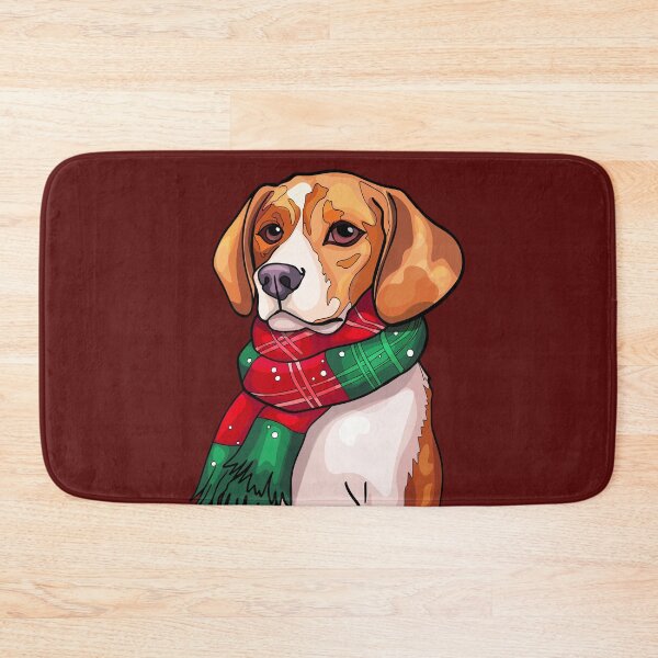 Item preview, Smiling hound dog in winter clothes. Winston Art Print designed and sold by Anastasiia Yurevych.