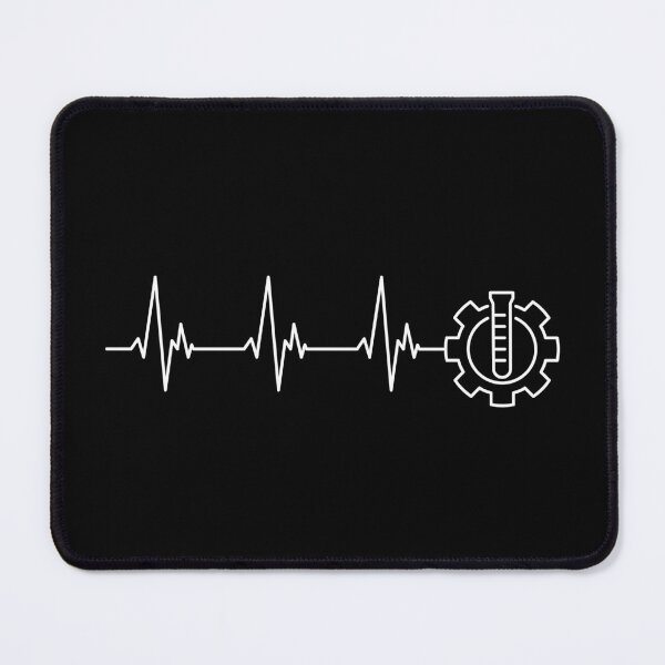 Item preview, Chemistry Heartbeat - Test Tube with Cog wheel EKG Pulse Line minimal outline design for Chemistry Lovers! I Love Science!  designed and sold by venomousvector.