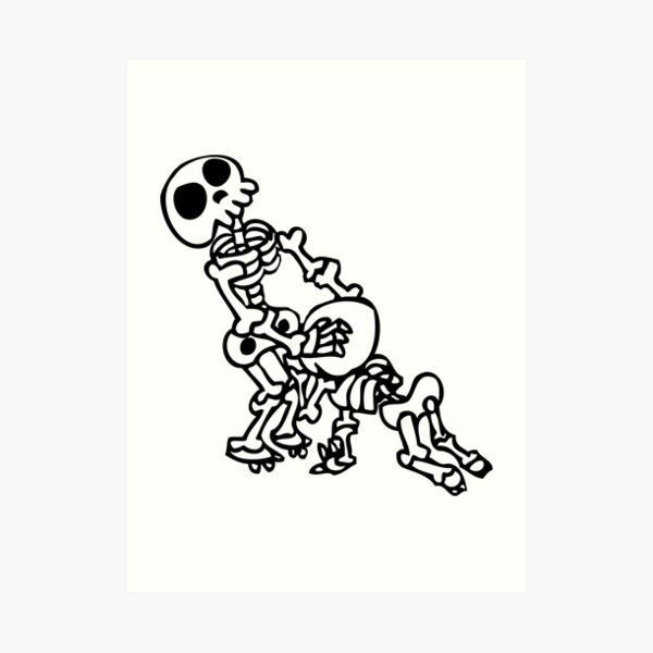 Funny Blowjob Sex Skeleton Art Print For Sale By Huggymauve Redbubble